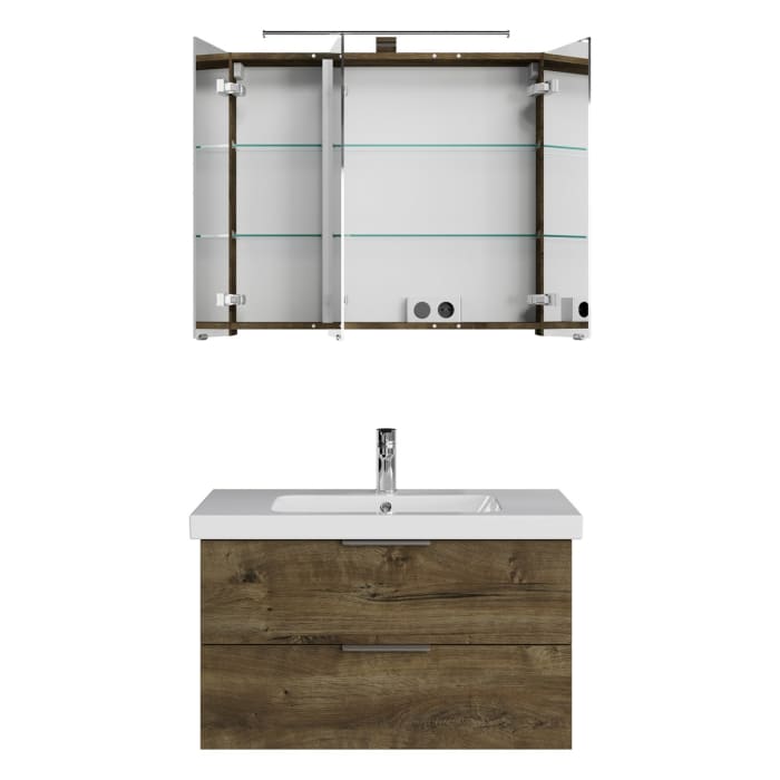 Steinkamp Living 2.0 / Geberit iCon light Badmöbel Set 90 cm mit Spiegelschrank