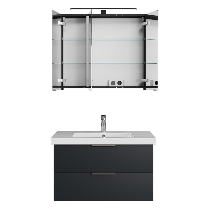 Steinkamp Living 2.0 / Geberit iCon light Badmöbel Set 90 cm mit Spiegelschrank