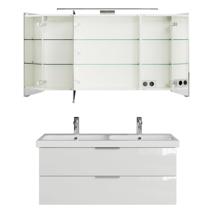 Steinkamp Living 2.0 / Geberit iCon light Badmöbel Set 120 cm mit Spiegelschrank, 3 Türen