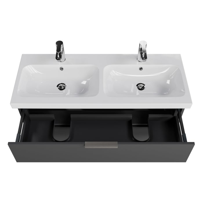 Steinkamp Living 2.0 / Geberit iCon light Badmöbel Set 120 cm mit Spiegelschrank, 3 Türen