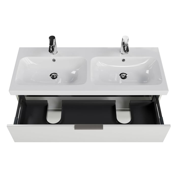 Steinkamp Living 2.0 / Geberit iCon light Badmöbel Set 120 cm mit Spiegelschrank, 2 Türen