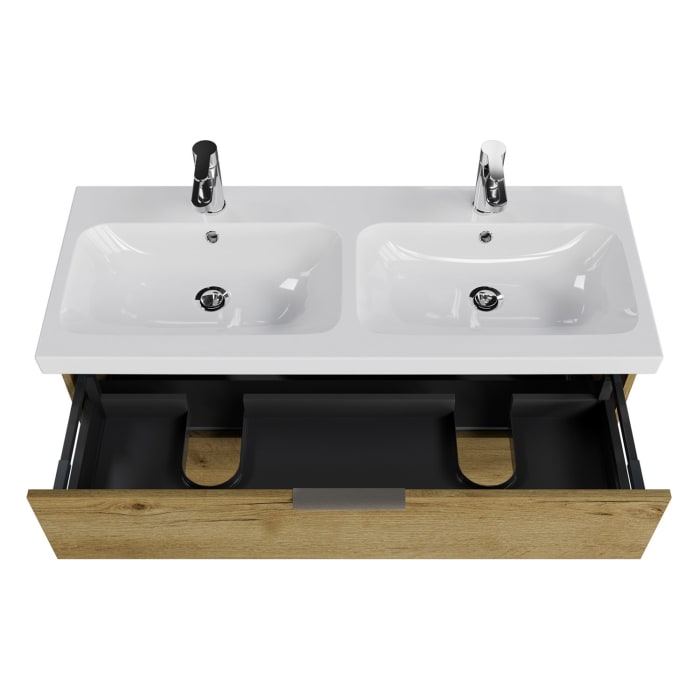 Steinkamp Living 2.0 / Geberit iCon light Badmöbel Set 120 cm mit Spiegelschrank, 2 Türen