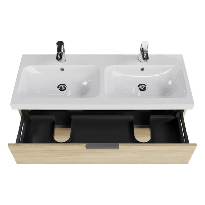 Steinkamp Living 2.0 / Geberit iCon light Badmöbel Set 120 cm mit Spiegelschrank, 3 Türen