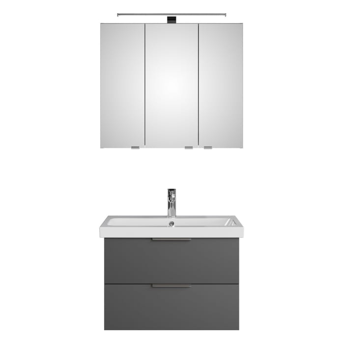 Steinkamp Living 2.0 / Geberit iCon light Badmöbel Set 75 cm mit Spiegelschrank