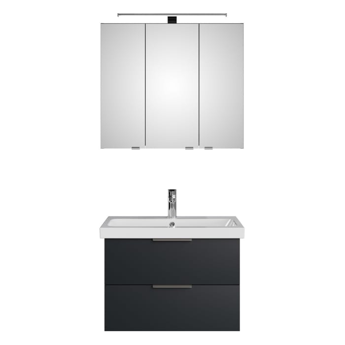Steinkamp Living 2.0 / Geberit iCon light Badmöbel Set 75 cm mit Spiegelschrank