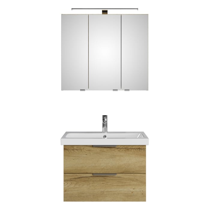 Steinkamp Living 2.0 / Geberit iCon light Badmöbel Set 75 cm mit Spiegelschrank