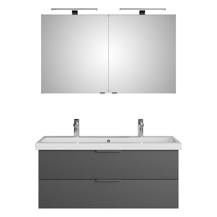 Steinkamp Living 2.0 / Geberit iCon light Badmöbel Set 120 cm mit Spiegelschrank, 2 Türen