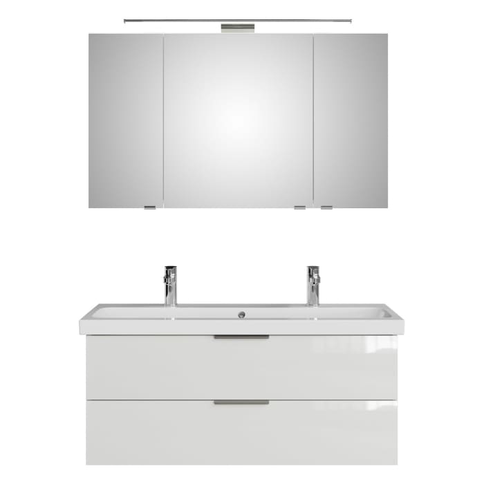 Steinkamp Living 2.0 / Geberit iCon light Badmöbel Set 120 cm mit Spiegelschrank, 3 Türen