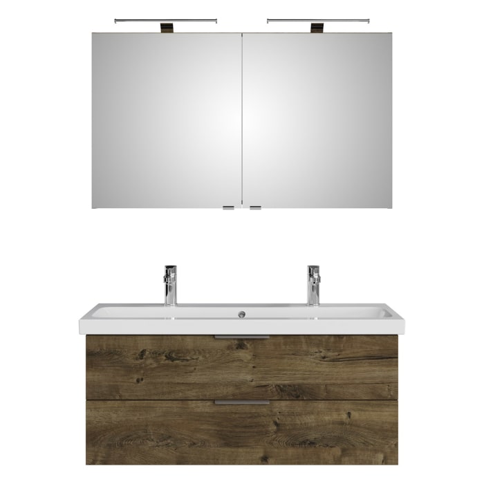 Steinkamp Living 2.0 / Geberit iCon light Badmöbel Set 120 cm mit Spiegelschrank, 2 Türen