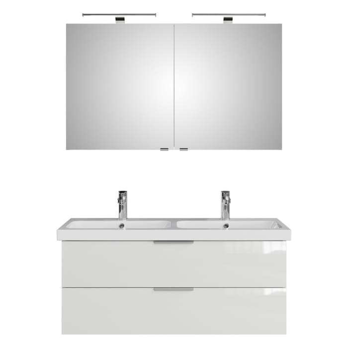 Steinkamp Living 2.0 / Geberit iCon light Badmöbel Set 120 cm mit Spiegelschrank, 2 Türen