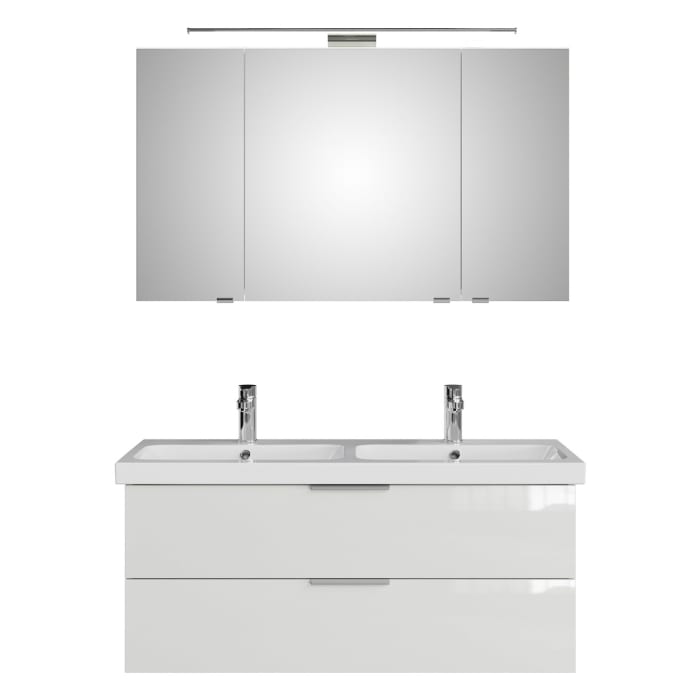 Steinkamp Living 2.0 / Geberit iCon light Badmöbel Set 120 cm mit Spiegelschrank, 3 Türen
