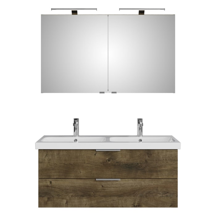 Steinkamp Living 2.0 / Geberit iCon light Badmöbel Set 120 cm mit Spiegelschrank, 2 Türen