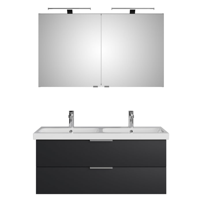 Steinkamp Living 2.0 / Geberit iCon light Badmöbel Set 120 cm mit Spiegelschrank, 2 Türen