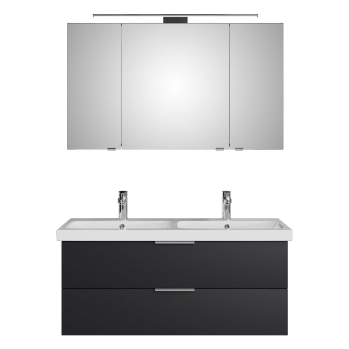 Steinkamp Living 2.0 / Geberit iCon light Badmöbel Set 120 cm mit Spiegelschrank, 3 Türen