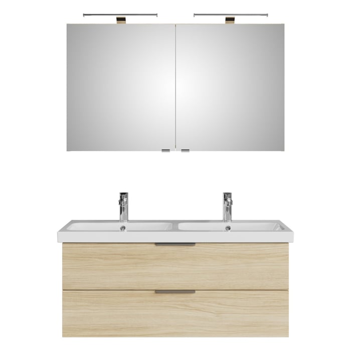 Steinkamp Living 2.0 / Geberit iCon light Badmöbel Set 120 cm mit Spiegelschrank, 2 Türen