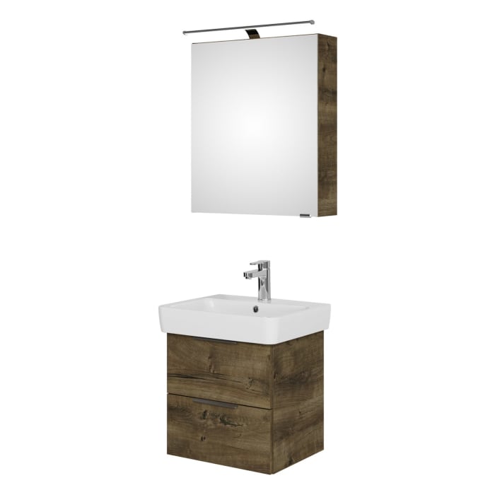 Steinkamp Living 2.0 / Geberit Renova Plan Badmöbel Set 55 cm mit Spiegelschrank