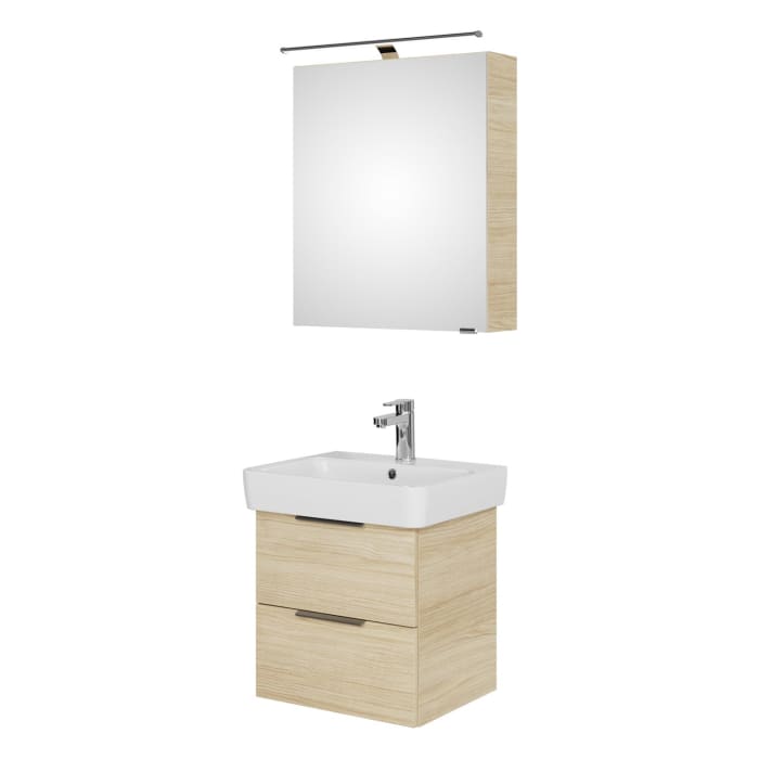 Steinkamp Living 2.0 / Geberit Renova Plan Badmöbel Set 55 cm mit Spiegelschrank