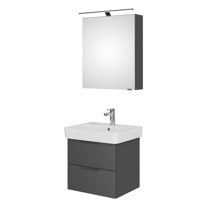 Steinkamp Living 2.0 / Geberit Renova Plan Badmöbel Set 60 cm mit Spiegelschrank