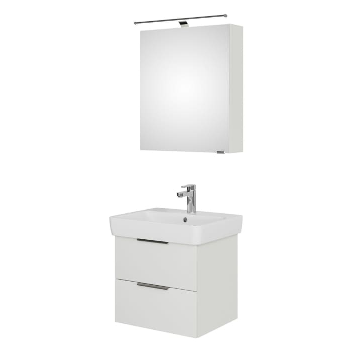Steinkamp Living 2.0 / Geberit Renova Plan Badmöbel Set 60 cm mit Spiegelschrank