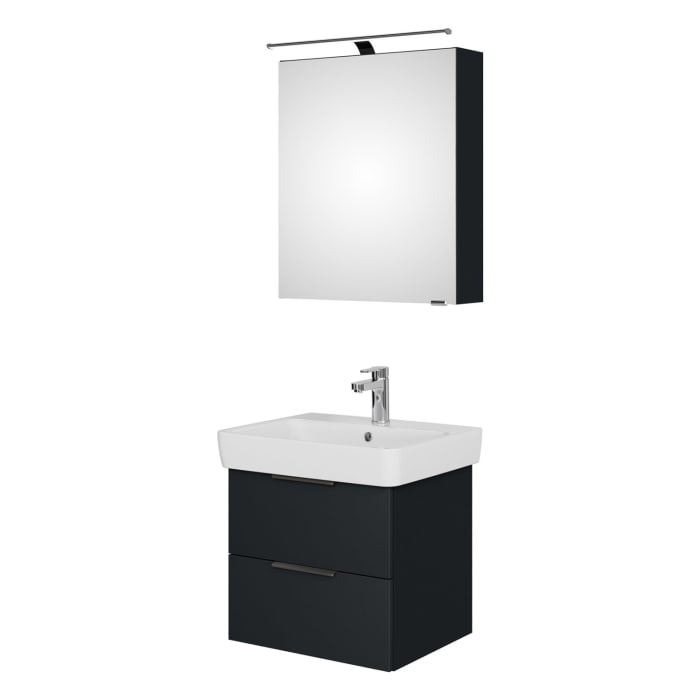 Steinkamp Living 2.0 / Geberit Renova Plan Badmöbel Set 60 cm mit Spiegelschrank
