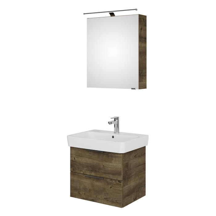 Steinkamp Living 2.0 / Geberit Renova Plan Badmöbel Set 65 cm mit Spiegelschrank