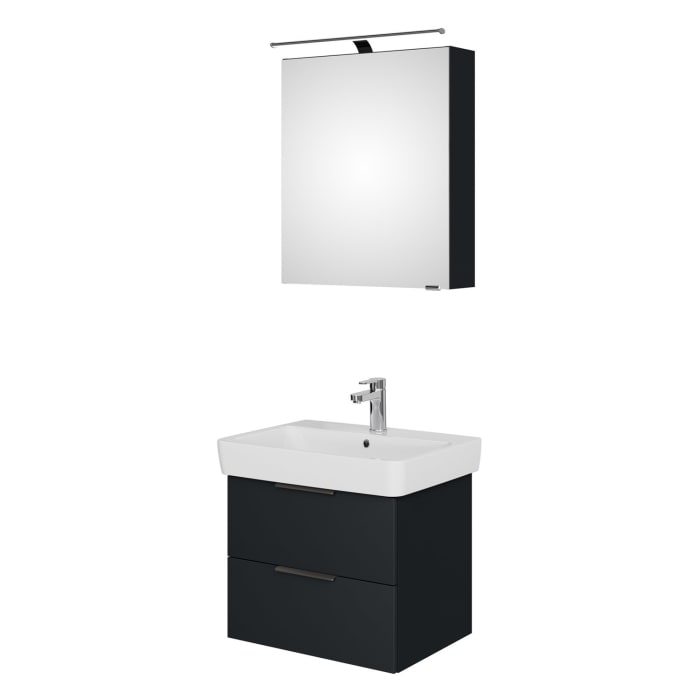 Steinkamp Living 2.0 / Geberit Renova Plan Badmöbel Set 65 cm mit Spiegelschrank