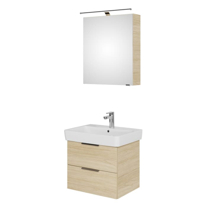 Steinkamp Living 2.0 / Geberit Renova Plan Badmöbel Set 65 cm mit Spiegelschrank