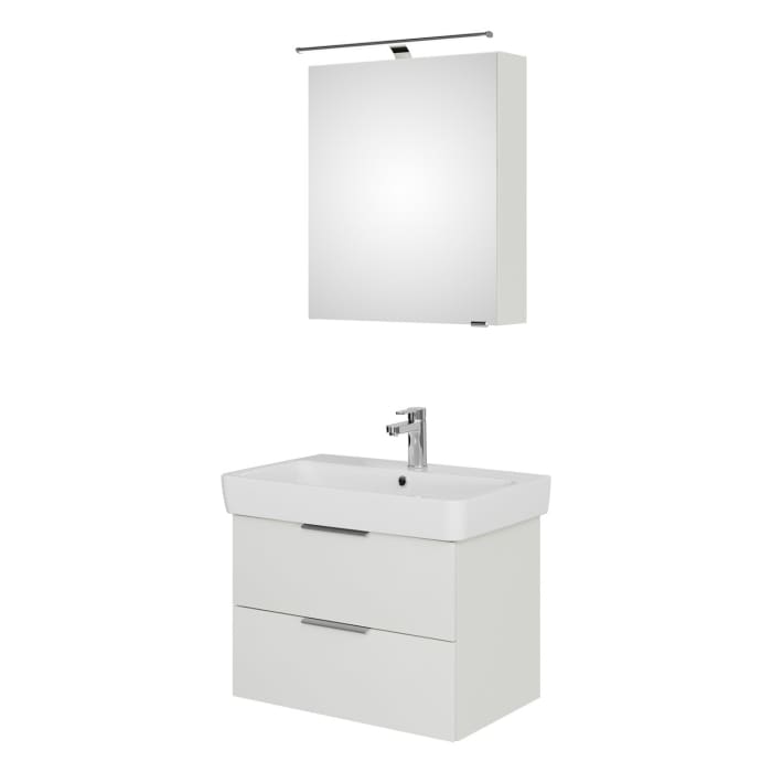 Steinkamp Living 2.0 / Geberit Renova Plan Badmöbel Set 75 cm mit Spiegelschrank