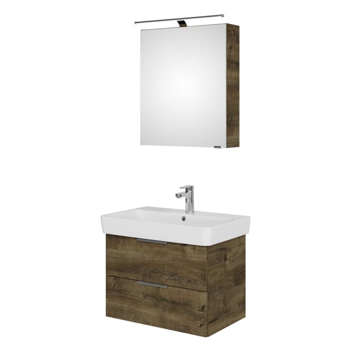 Steinkamp Living 2.0 / Geberit Renova Plan Badmöbel Set 75 cm mit Spiegelschrank