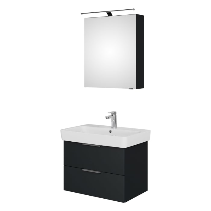 Steinkamp Living 2.0 / Geberit Renova Plan Badmöbel Set 75 cm mit Spiegelschrank