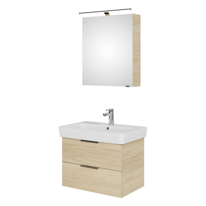 Steinkamp Living 2.0 / Geberit Renova Plan Badmöbel Set 75 cm mit Spiegelschrank