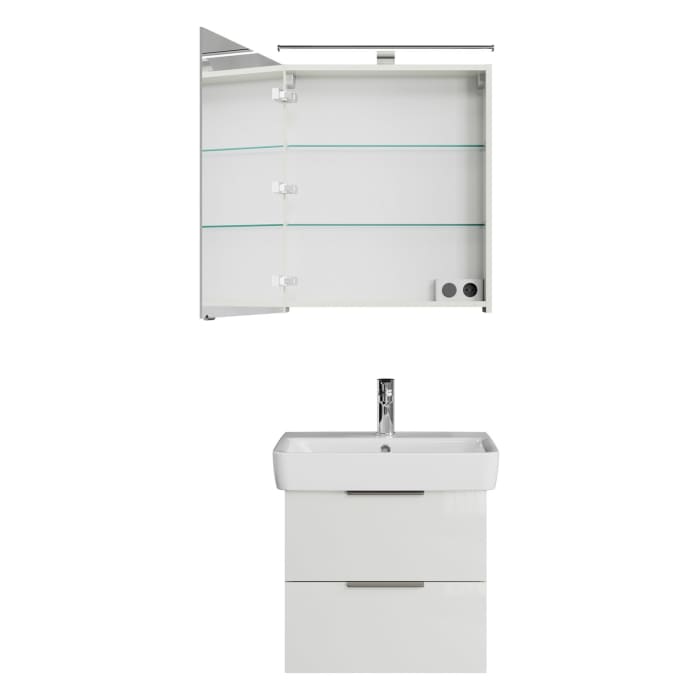 Steinkamp Living 2.0 / Geberit Renova Plan Badmöbel Set 60 cm mit Spiegelschrank