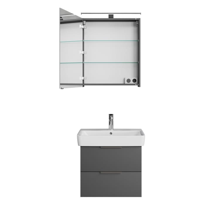 Steinkamp Living 2.0 / Geberit Renova Plan Badmöbel Set 65 cm mit Spiegelschrank
