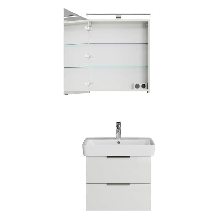 Steinkamp Living 2.0 / Geberit Renova Plan Badmöbel Set 65 cm mit Spiegelschrank