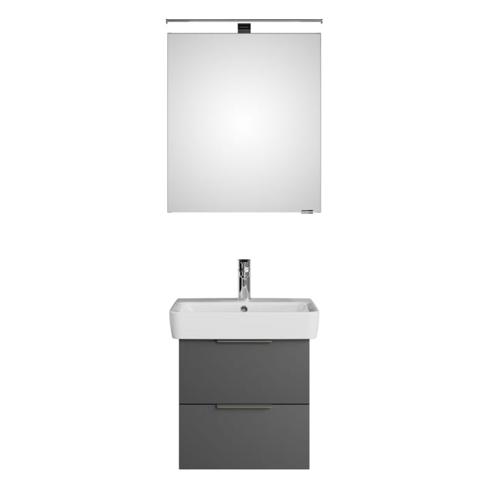 Steinkamp Living 2.0 / Geberit Renova Plan Badmöbel Set 55 cm mit Spiegelschrank