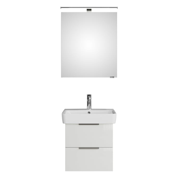Steinkamp Living 2.0 / Geberit Renova Plan Badmöbel Set 55 cm mit Spiegelschrank