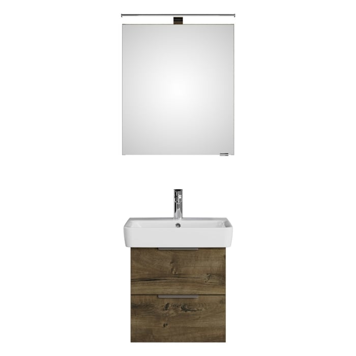 Steinkamp Living 2.0 / Geberit Renova Plan Badmöbel Set 55 cm mit Spiegelschrank