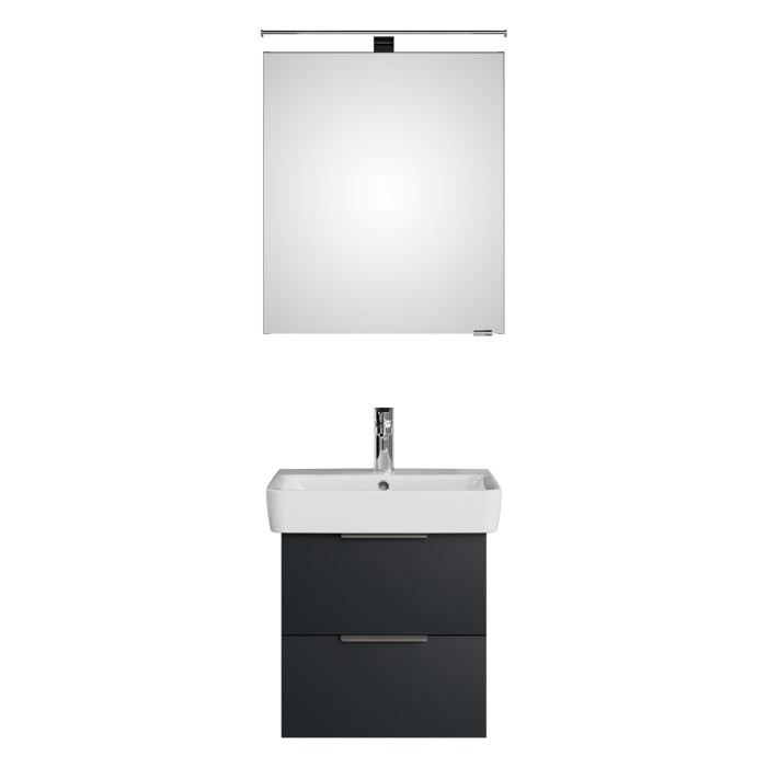 Steinkamp Living 2.0 / Geberit Renova Plan Badmöbel Set 55 cm mit Spiegelschrank