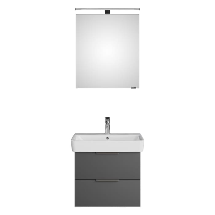 Steinkamp Living 2.0 / Geberit Renova Plan Badmöbel Set 65 cm mit Spiegelschrank