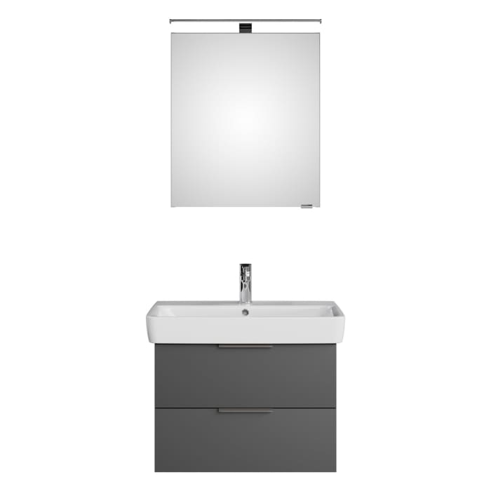 Steinkamp Living 2.0 / Geberit Renova Plan Badmöbel Set 75 cm mit Spiegelschrank