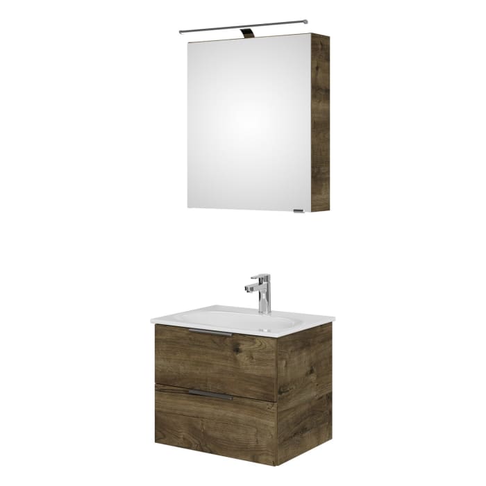 Steinkamp Living 2.0 / GROHE Essence Badmöbel Set 60 cm mit Spiegelschrank