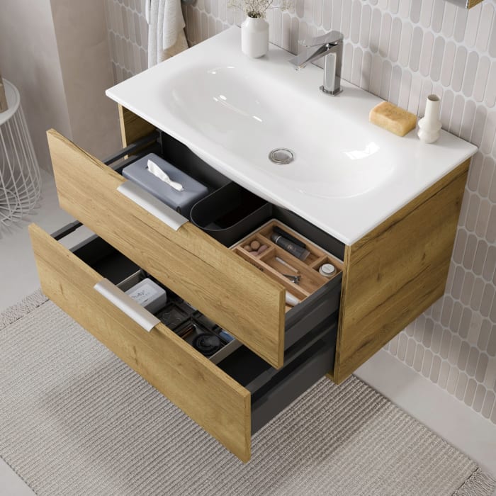 Steinkamp Living 2.0 / GROHE Essence Waschtisch mit Unterschrank 80 cm