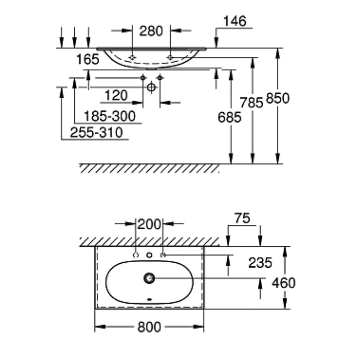 Steinkamp Living 2.0 / GROHE Essence Waschtisch mit Unterschrank 80 cm