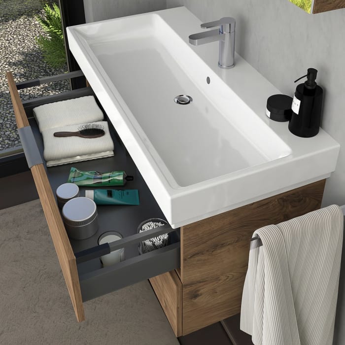 Steinkamp Living 2.0 / GROHE Cube Waschtisch mit Unterschrank 100 cm