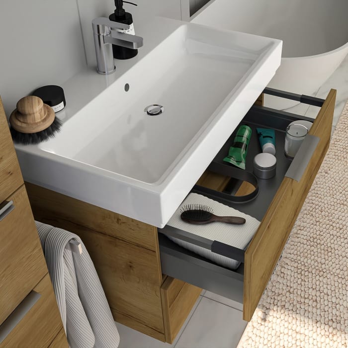 Steinkamp Living 2.0 / GROHE Cube Waschtisch mit Unterschrank 80 cm