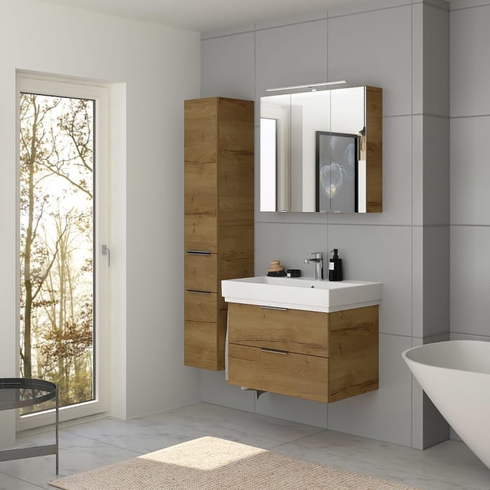 Steinkamp Living 2.0 / GROHE Cube Waschtisch mit Unterschrank 80 cm