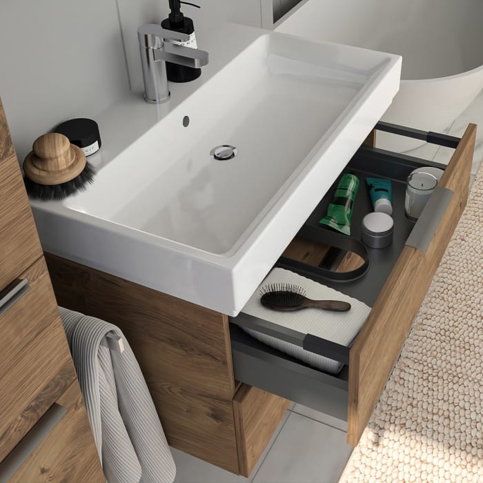 Steinkamp Living 2.0 / GROHE Cube Waschtisch mit Unterschrank 80 cm