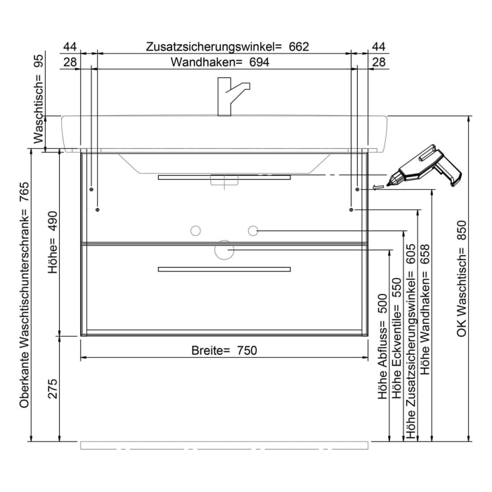 Steinkamp Living 2.0 / LAUFEN PRO S Waschtisch mit Unterschrank 85 cm