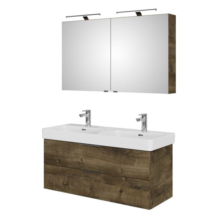 Steinkamp Living 2.0 / LAUFEN PRO S Badmöbel Set 120 cm mit Spiegelschrank, 2 Türen