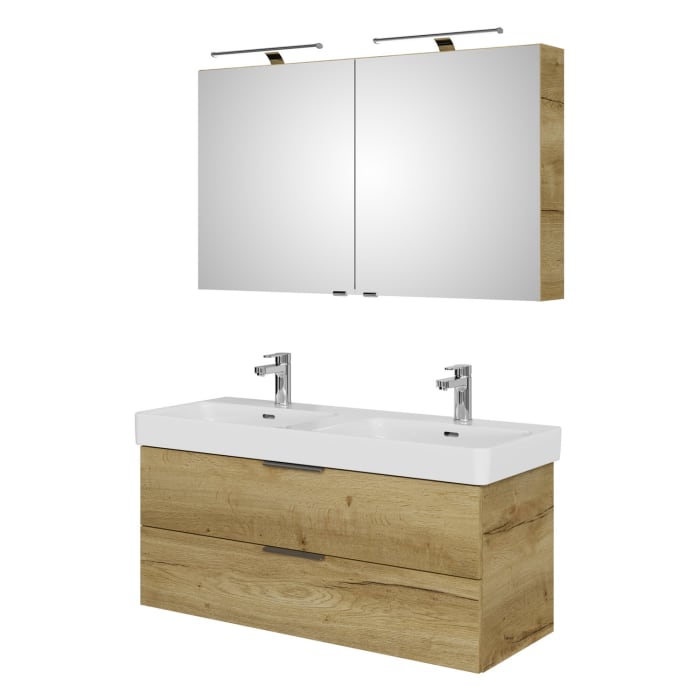 Steinkamp Living 2.0 / LAUFEN PRO S Badmöbel Set 120 cm mit Spiegelschrank, 2 Türen